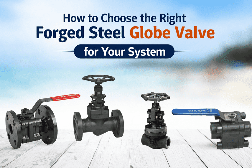 Forged steel globe valve used in industrial pipeline for flow control